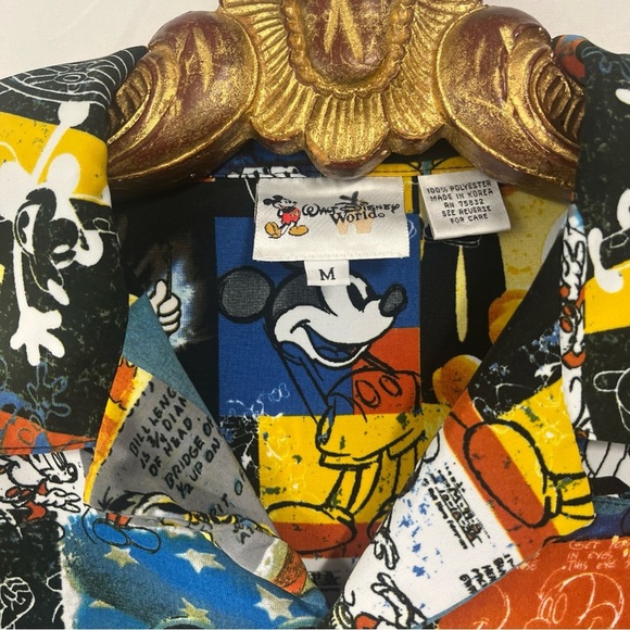 Disney Mickey All Over Print Short Sleeves Cabana Resort Shirt Men’s Medium - Picture 4 of 5